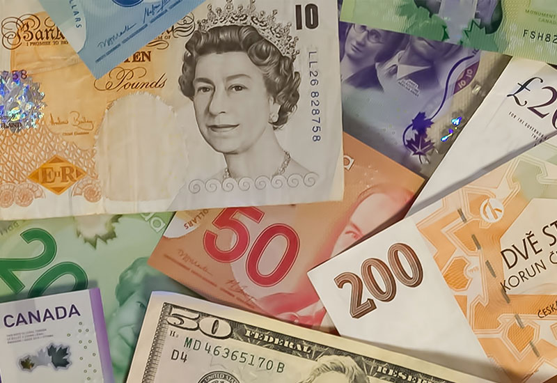 different currencies from around the world